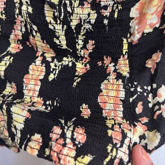 Free People Hilary Printed Top Black - Picture 8 of 9